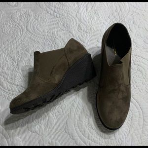 Wedge Suede Boots, wide width